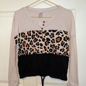 Women's Juniors No Boundaries Long Sleeve Blouson Top Thermal Sz 7/9  Pre-owned